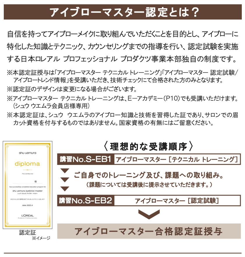 アイブローマスター認定とは？