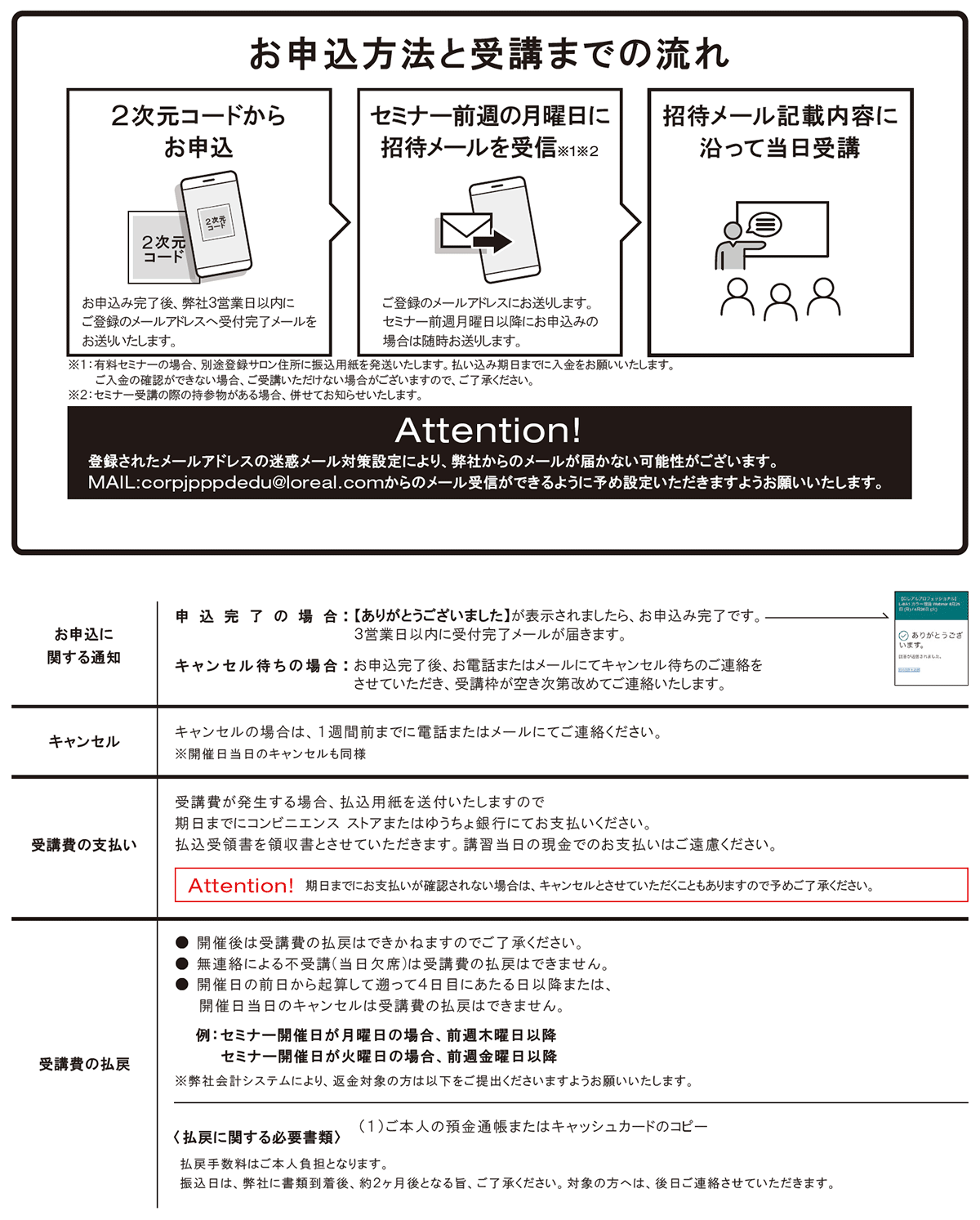 お申込方法と受講までの流れ